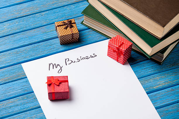 istock Gift boxes, books, pencil and paper 469590820