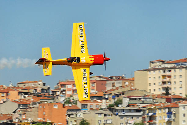 Acrobatic airplane with smoke trail
