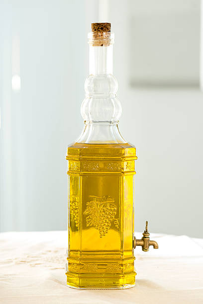 istock Glass bottle with oil 469592925