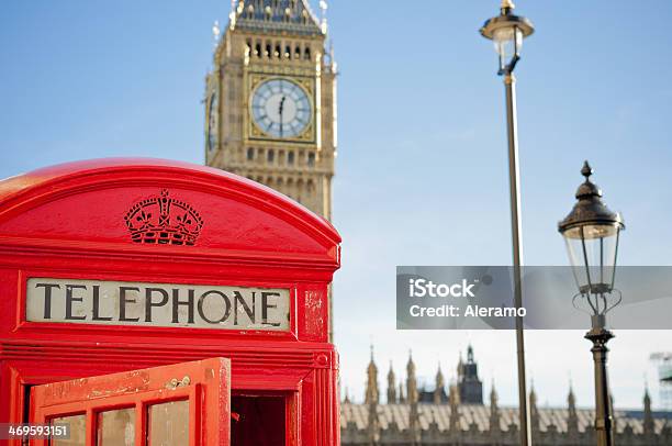 Caixa De Telefone Vermelho Em Londres - Fotografias de stock e mais imagens de Arquitetura - Arquitetura, Big Ben, Cabina de Telefone Público