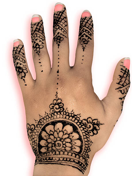 istock Henna mehendi design pink nails and shadow 469595033