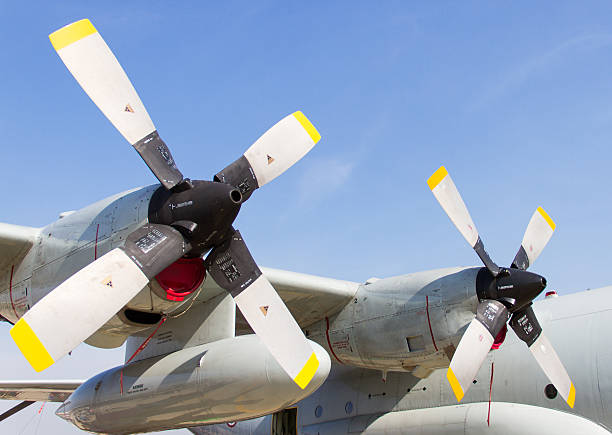 istock Twin propeller of the plane 469596627