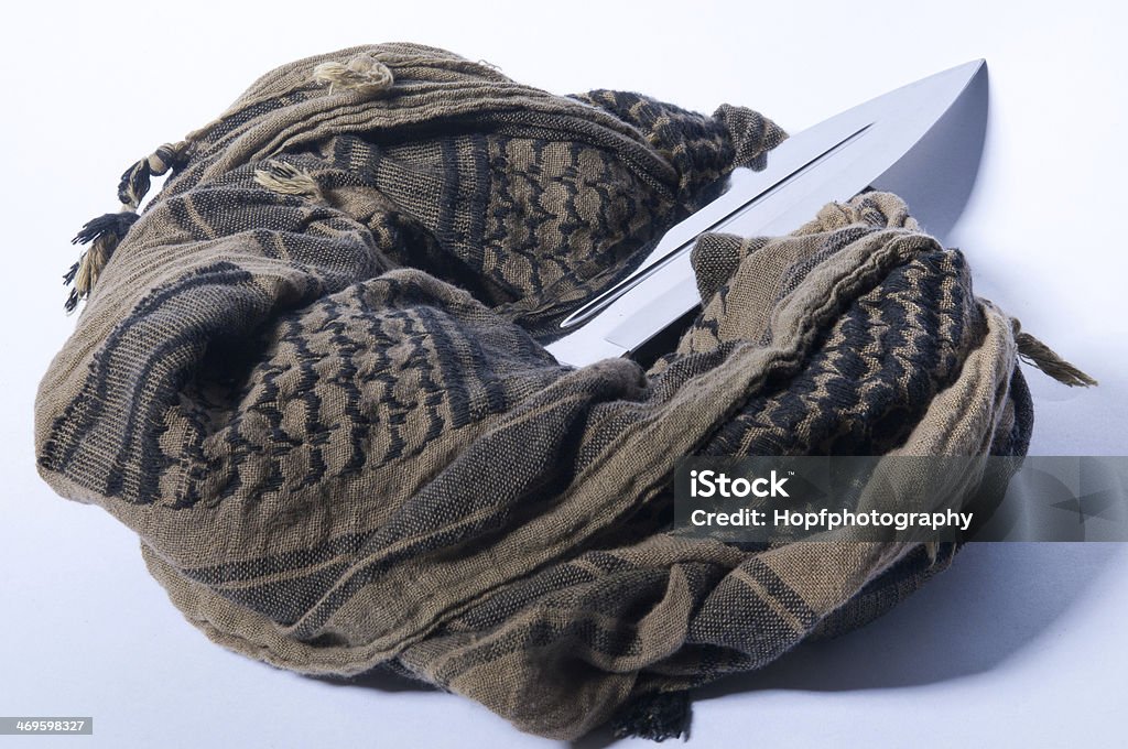 Scarf and knife Scarf and knife at white Chinese Military Stock Photo