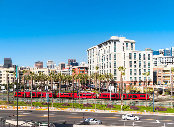 istock Downtown San Diego with Red Trolley 469600140