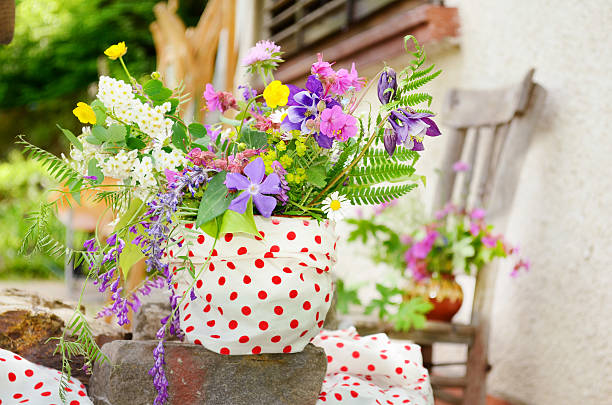 istock vase with beautiful  spring forest  flowers 469600738
