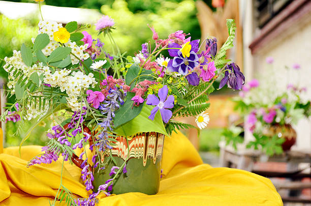 istock vase with beautiful  spring forest  flowers 469600746