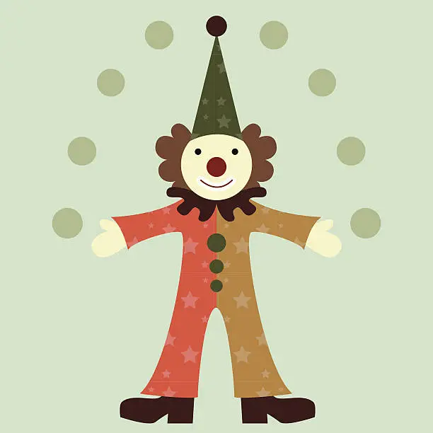 Vector illustration of Funny Clown