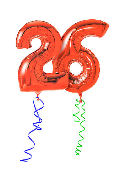 istock Red balloons with ribbon - Number 26 469603356