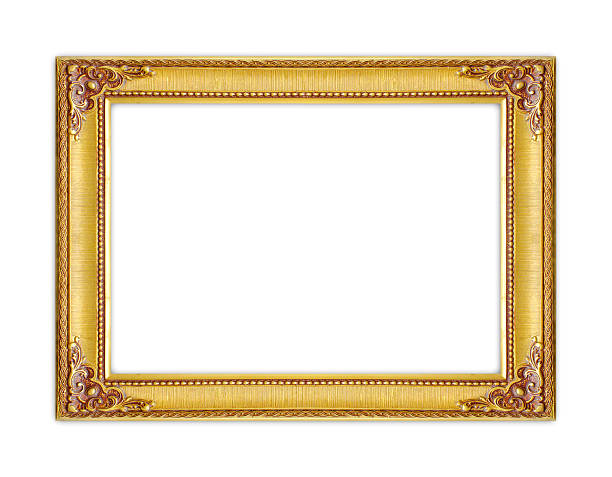 istock The antique gold frame on white background 469607151