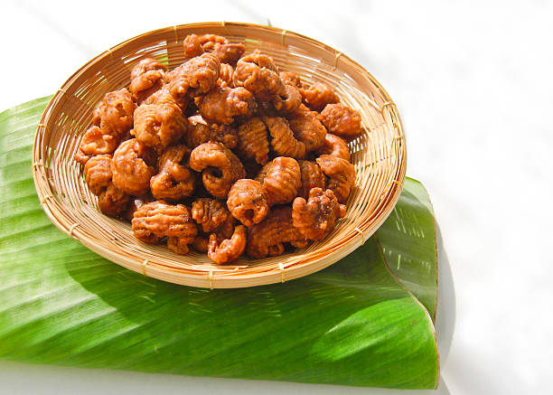 thai dessert called krong-krang-krob .or crispy pastry.