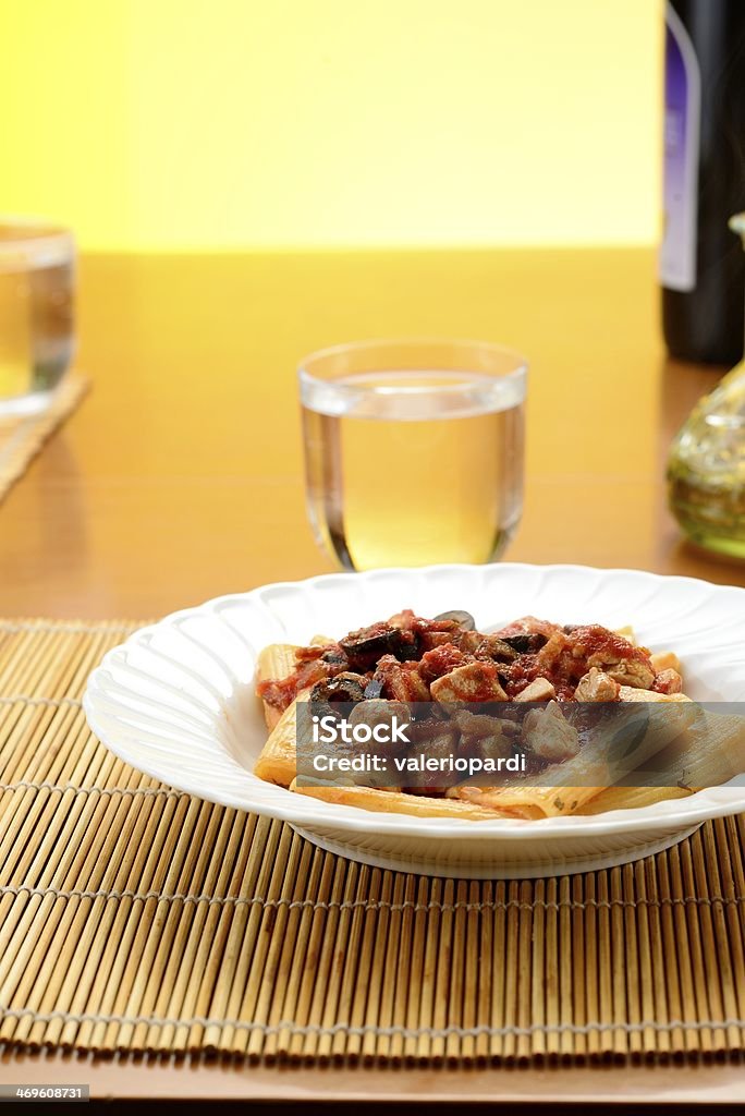 Pasta with tuna and tomato sauce Bowl Stock Photo