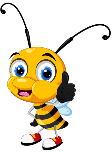 Funny little bee cartoon thumb up vector illustration of Funny little bee cartoon thumb up  spelling bee stock illustrations