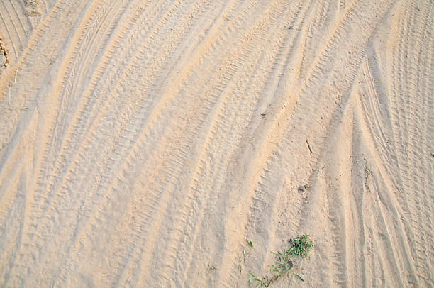 istock Tractor trail closeup on the soil 469615138