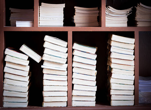 istock Books on a wooden shelfs. 469615747