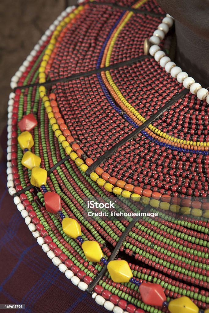 African collana con perline. - Foto stock royalty-free di Masai