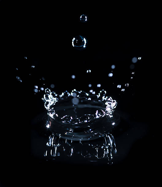 istock brilliant drops transparent water on black background 469616157