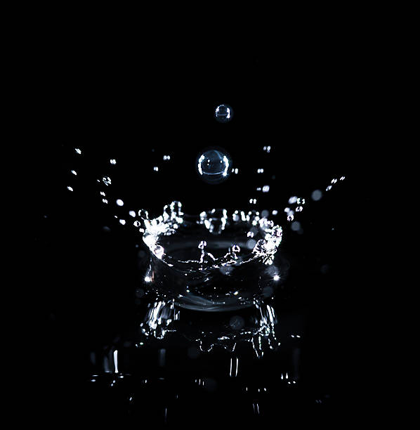 istock brilliant drops transparent water on black background 469616169