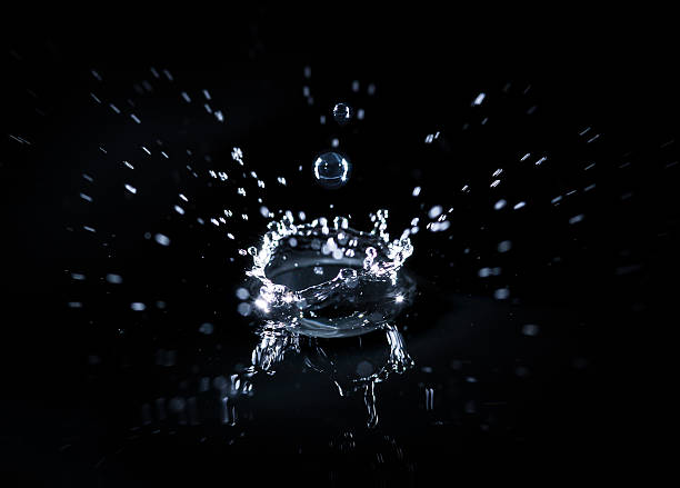 istock brilliant drops transparent water on black background 469616211