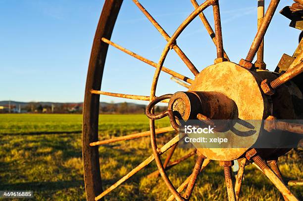 Wheel Of An Old Tedder Stock Photo - Download Image Now - Agriculture, Ancient, Hay Raker