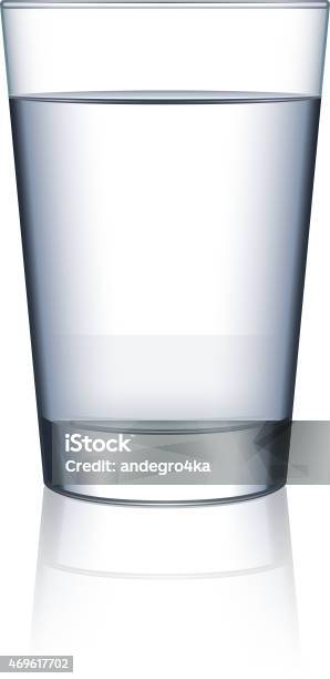 Glass Of Water Isolated On White Vector Stock Illustration - Download Image Now - Drinking Glass, Water, Cup