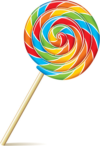 Colorful lollipop isolated on white photo-realistic vector illustration