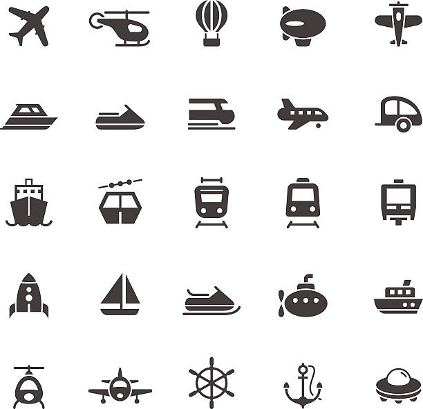 ilustrações, clipart, desenhos animados e ícones de transporte ícones em fundo branco - sailing ship passenger ship shipping cruise