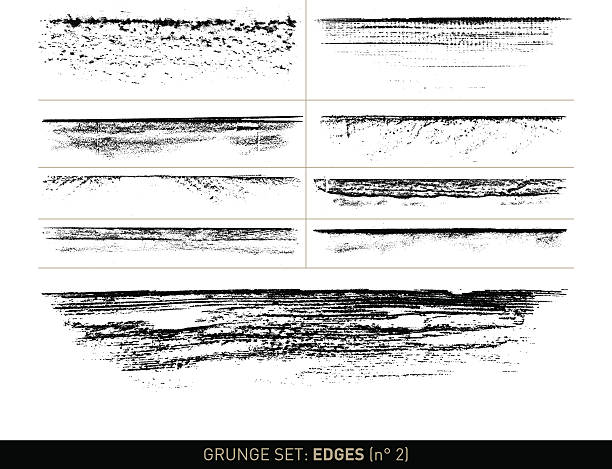 illustrations, cliparts, dessins animés et icônes de grunge série: edge éléments de b/w · n ° 2 - waters edge