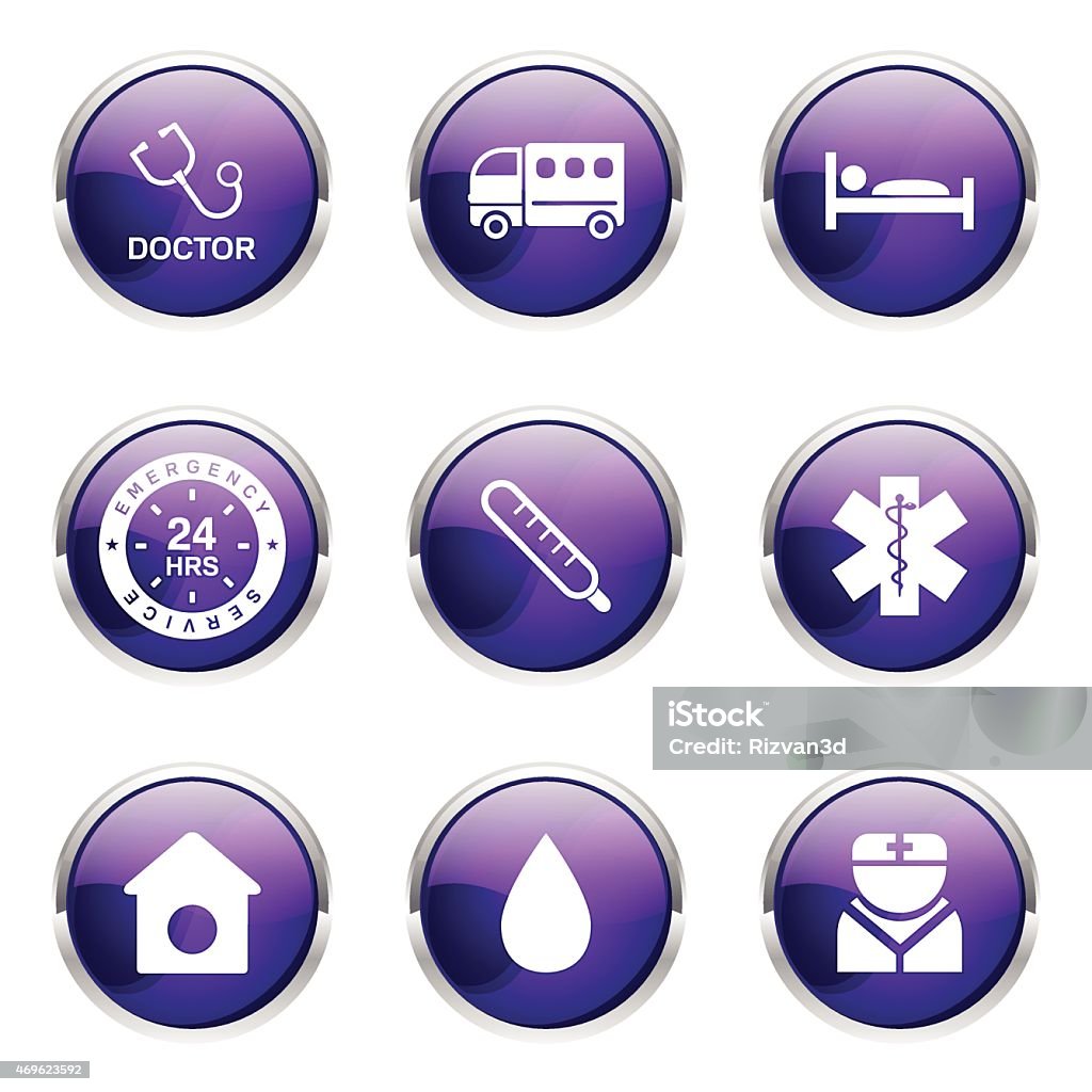 Hospital Health Violet Vector Button Icon Design Set 2 2015 stock vector