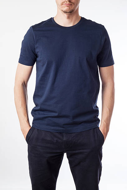 istock Dark blue t-shirt template ready for your graphic design. 469625756