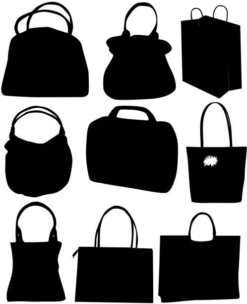 ilustrações de stock, clip art, desenhos animados e ícones de saco de mão, trabalho de vetor - woman reaching into handbag