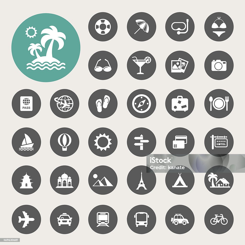 Travel and vacation Icons set Travel and vacation Icons set .Illustration eps10 Car stock vector