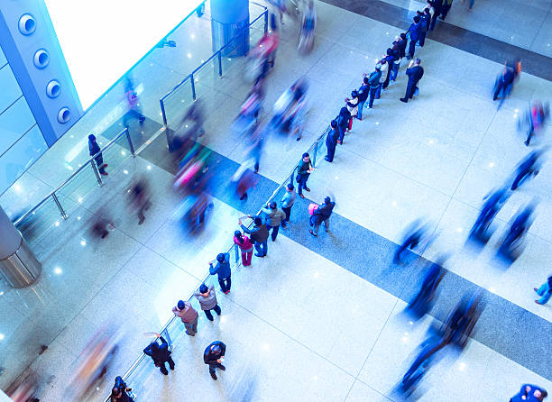 istock The airport around the crowd, motion blur 469632134