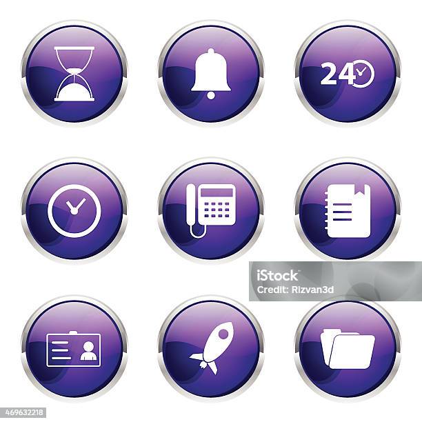 Temps Durée Violet Vector Icône Bouton Set Design Vecteurs libres de ...