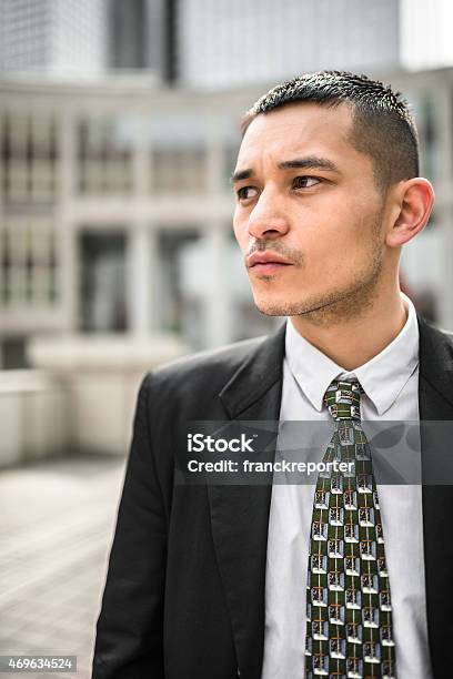 Japanese Businessman Standing On The City Stock Photo - Download Image Now - 20-29 Years, 2015, 30-39 Years