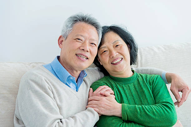 istock Happy senior asian couple 469637862