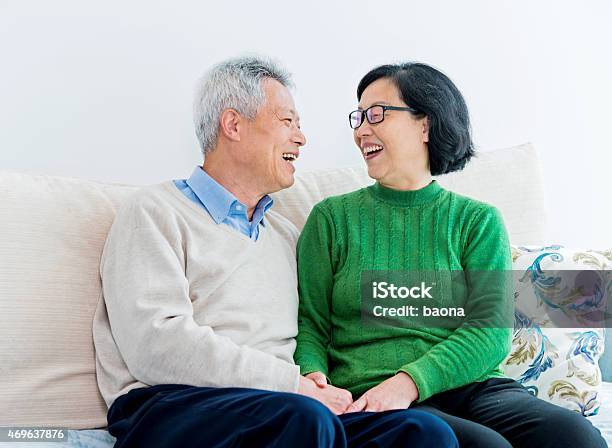 Happy Senior Asian Couple Stock Photo - Download Image Now - 2015, 60-69 Years, 70-79 Years