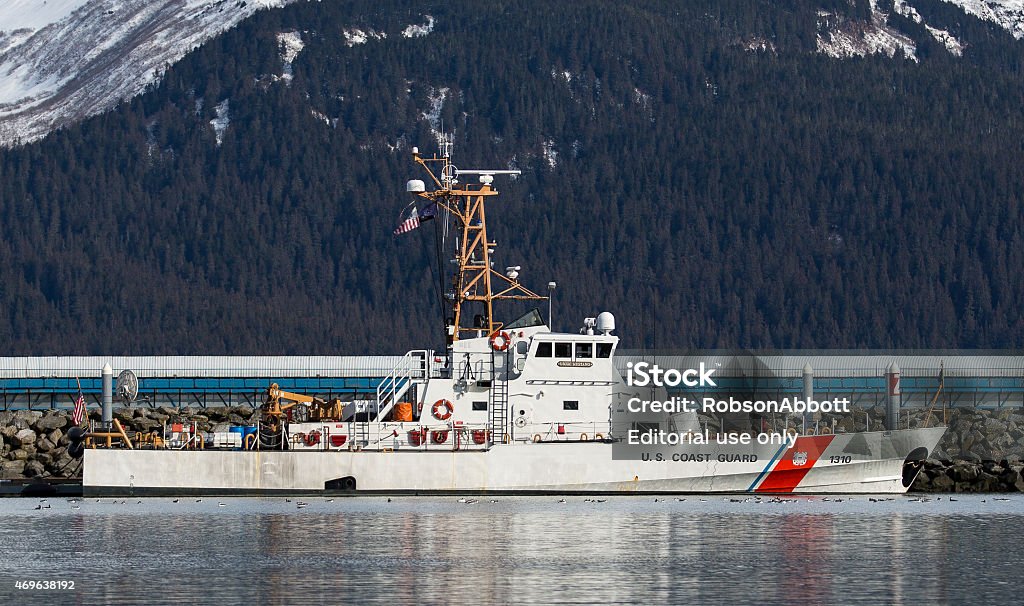 Coast Guard Seward, United States - March 20, 2015: A coast guard vessel docked in  Alaska - US State Stock Photo