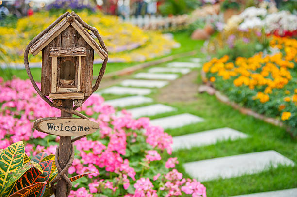 Ornate Mailbox in colorful garden