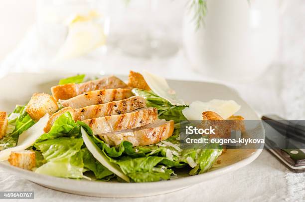 Chicken Caesar Salad Stock Photo - Download Image Now - Appetizer, Bread, Cheese