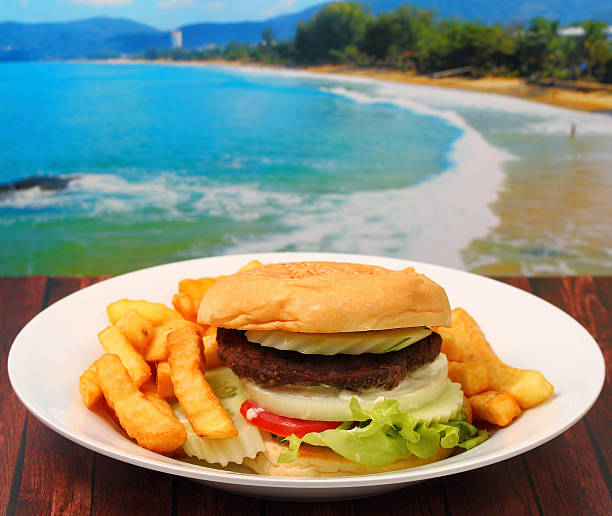 hamburger and french fries
