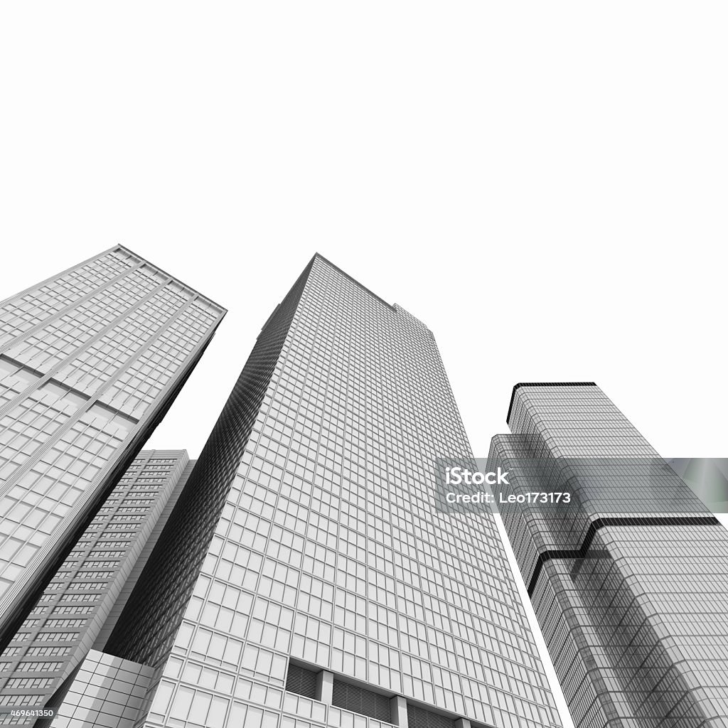 skyscrapers in business district of asia 2015 Stock Photo
