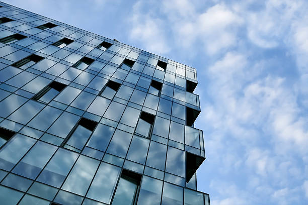 istock transparent glass wall of office building 469641443