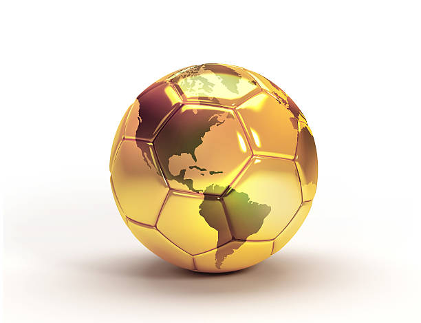 istock Gold soccer ball trophy 469641800