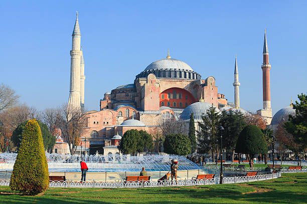 Hagia Sophia view on a sunny day in december stock photo