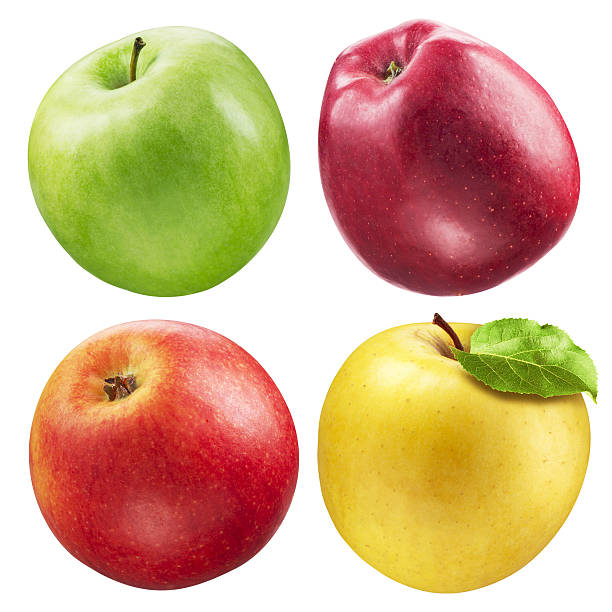 istock Apple collection. fruits isolated on white 469643657