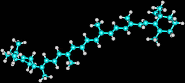 Carotene molecule on black stock photo