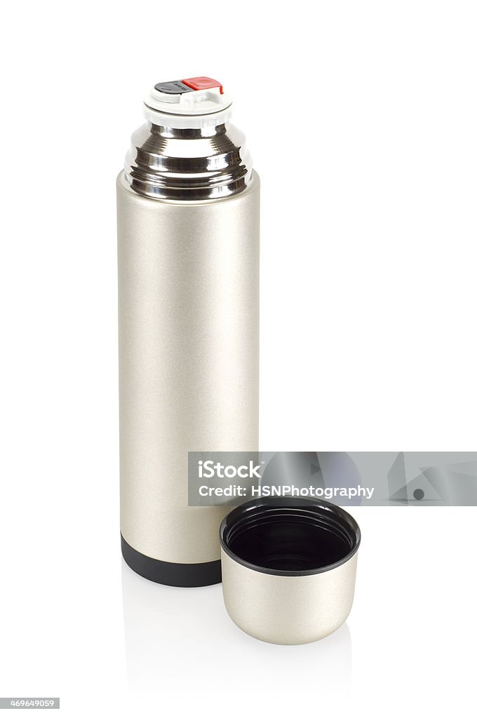 Motivo a grana fine acciaio thermos. - Foto stock royalty-free di Acciaio