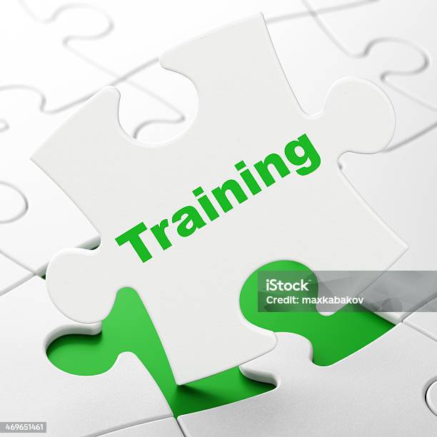 Education Concept Training On Puzzle Background Stock Photo - Download Image Now - Education Training Class, Assistance, Brain Teaser