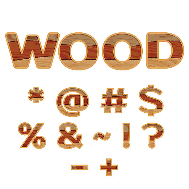 Symbols made of wood Symbols made of wood octothorp stock illustrations