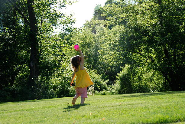 Girl and ball stock photo